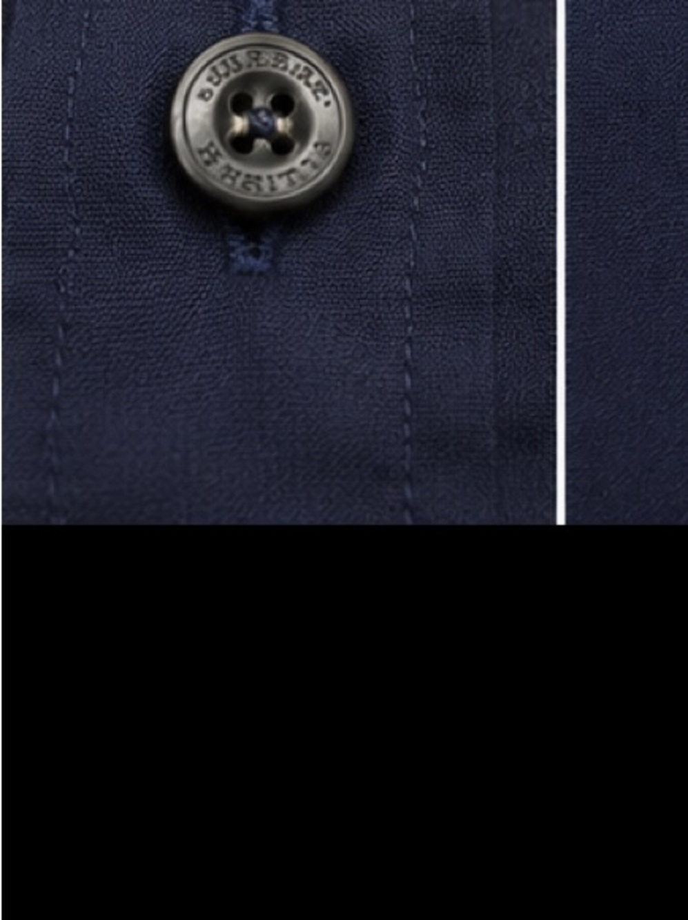 Burberry Navy Long-Sleeve Dress Shirt with Contrast Trim - Picture 8 of 8